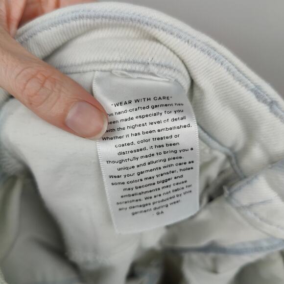 Good American Straight Leg Jeans Womens 2 26 Light Acid Wash White Stretch - Picture 8 of 9